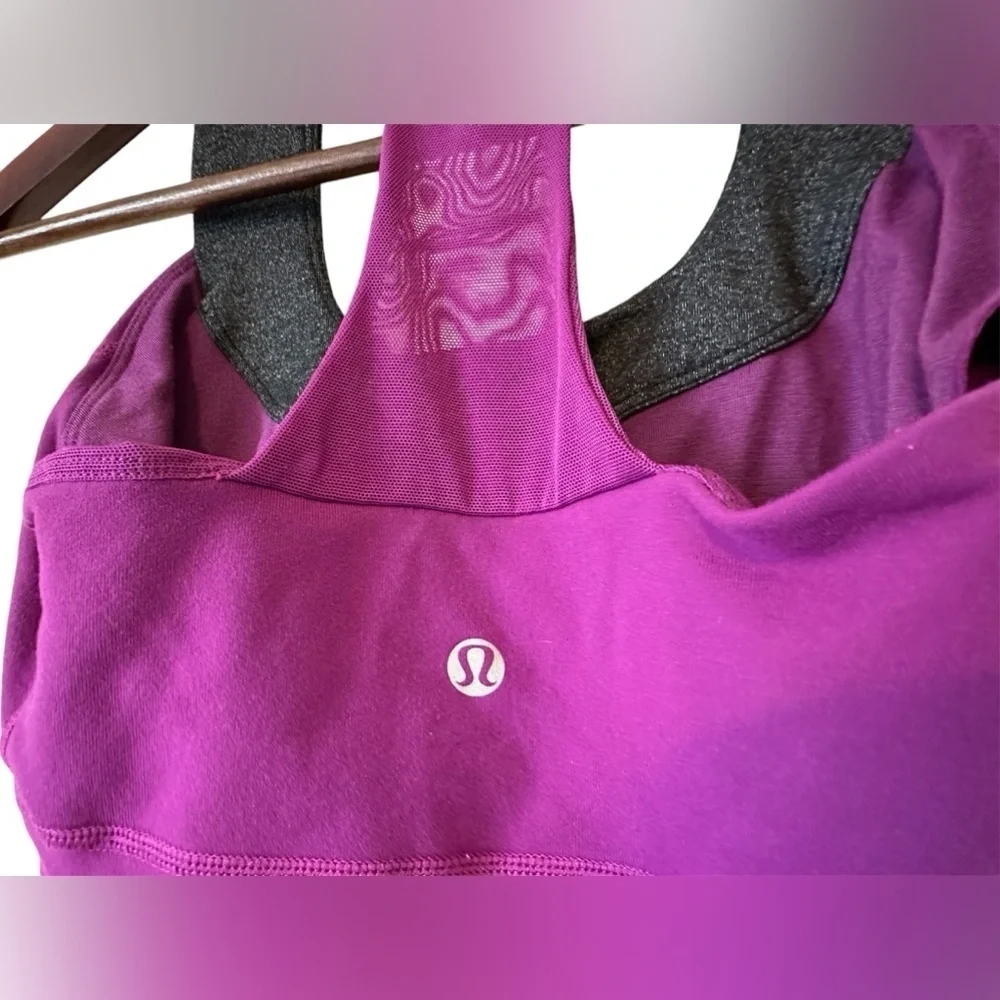 Lululemon Women's Scoop neck tank purple and grey size 4 workout yoga gym - Picture 4 of 7